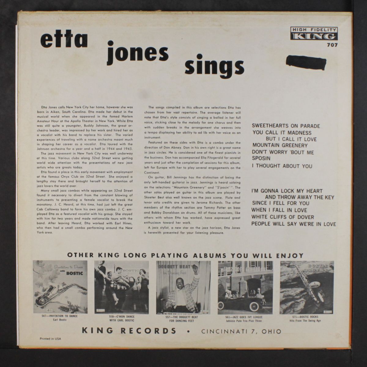 sings by ETTA JONES