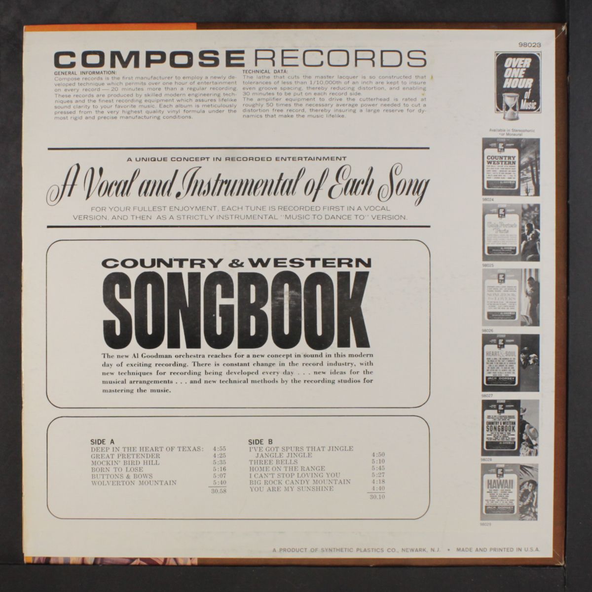 country & western songbook by AL GOODMAN