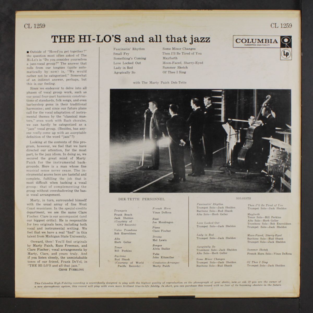 and all that jazz by HI-LO'S