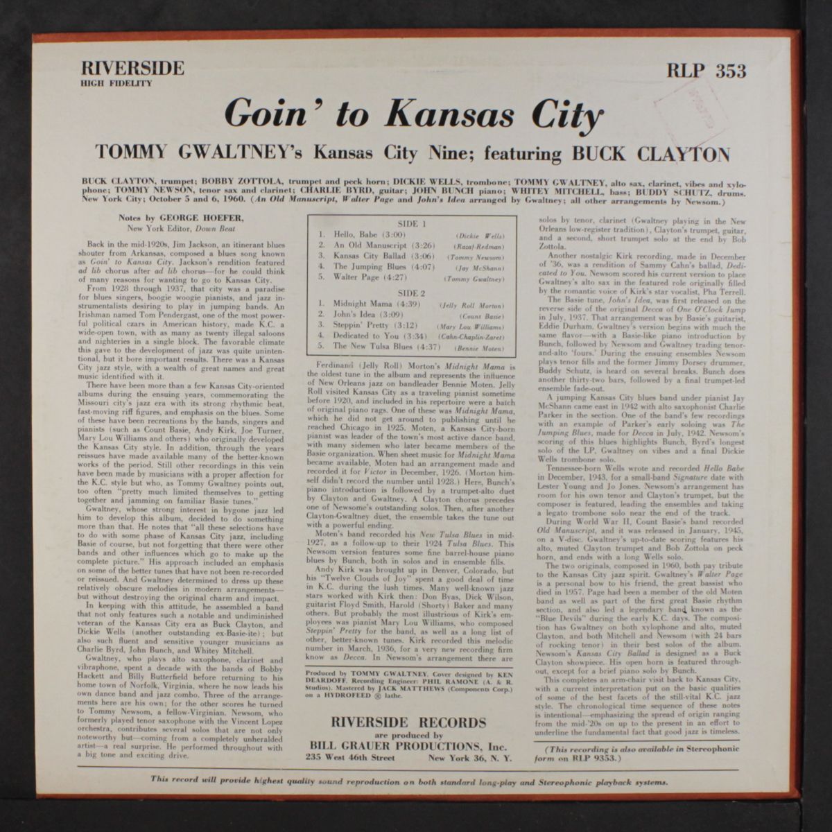 goin' to kansas city by BUCK CLAYTON