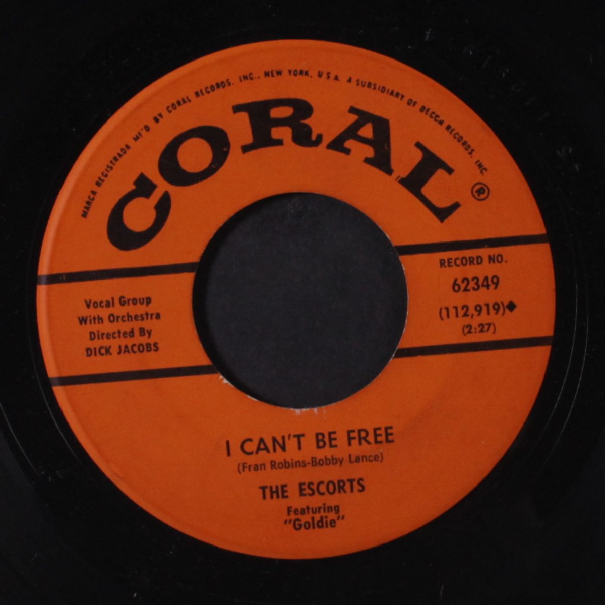 i can't be free / one hand, one heart by ESCORTS