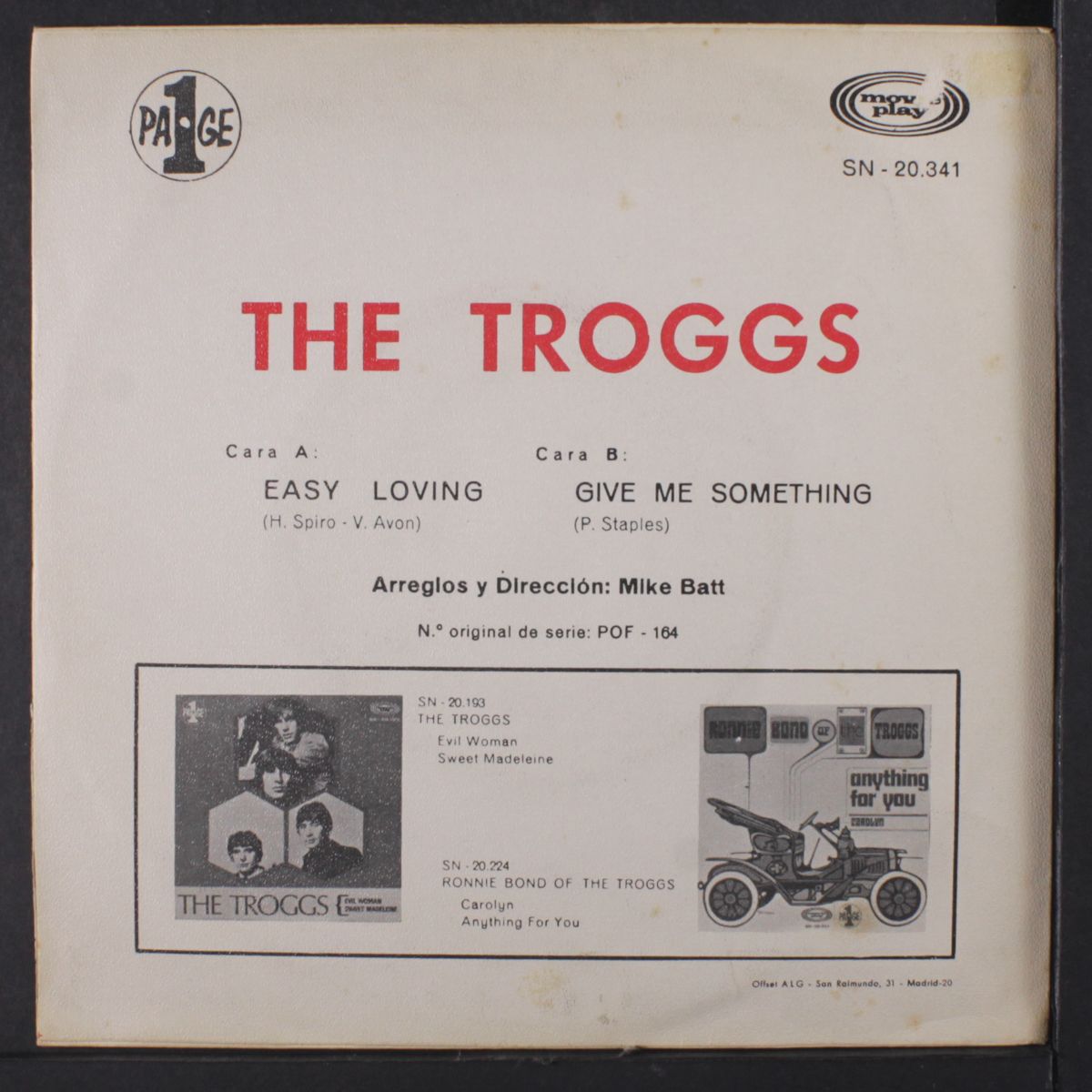 easy loving / give me something by TROGGS