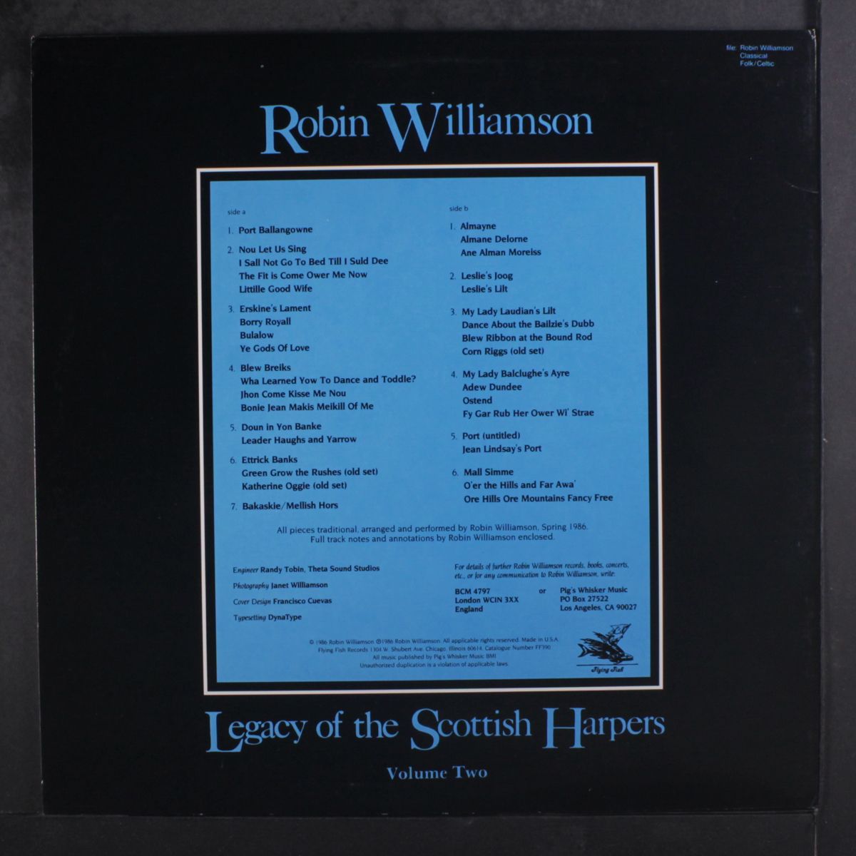 legacy of the scottish harpers, vol. 2 by ROBIN WILLIAMSON