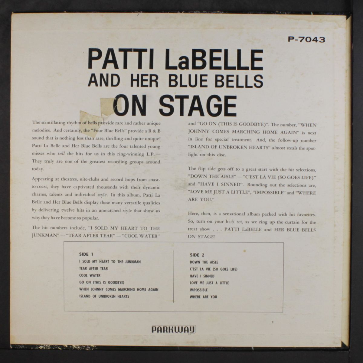 on stage by PATTI LABELLE & BLUE BELLS