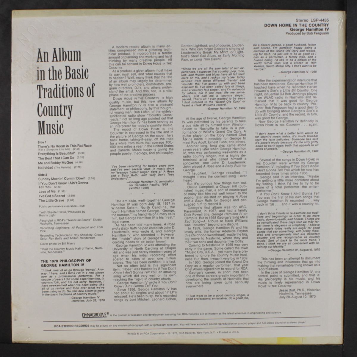 down home in the country by GEORGE HAMILTON IV