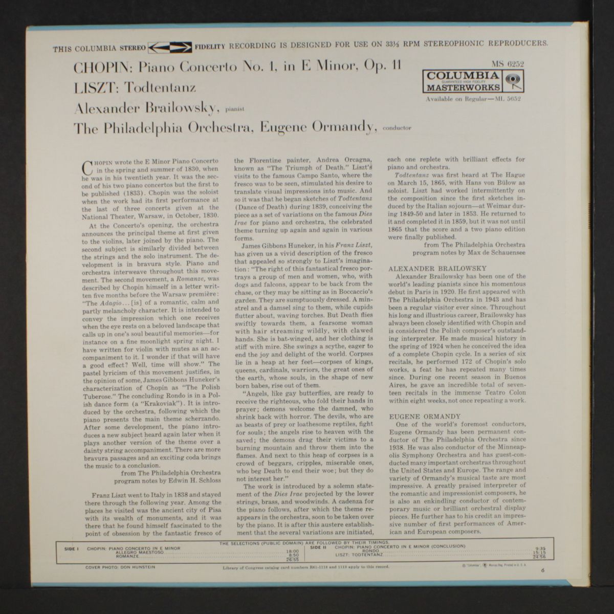 chopin: piano concerto no. 1 in e minor, liszt: todtentanz by ALEXANDER BRAILOWSKY