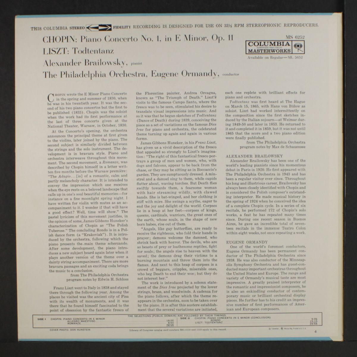 chopin: piano concerto no. 1 in e minor, liszt: todtentanz by ALEXANDER BRAILOWSKY