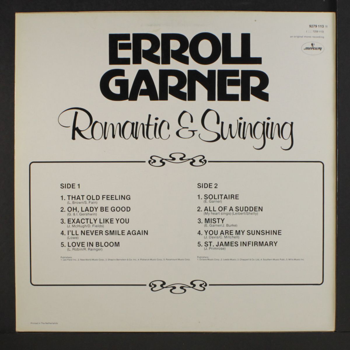 romantic & swinging by ERROLL GARNER