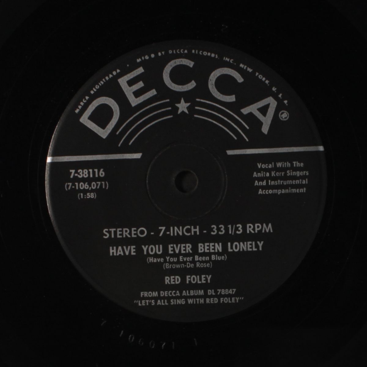 have you ever been lonely / on top of old smokey by RED FOLEY