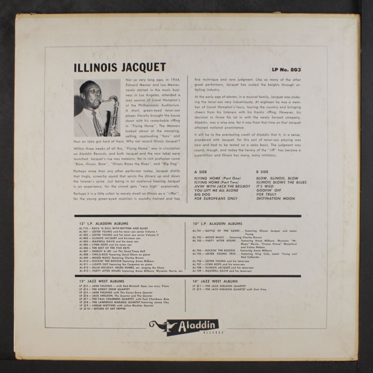 and his tenor-sax by ILLINOIS JACQUET