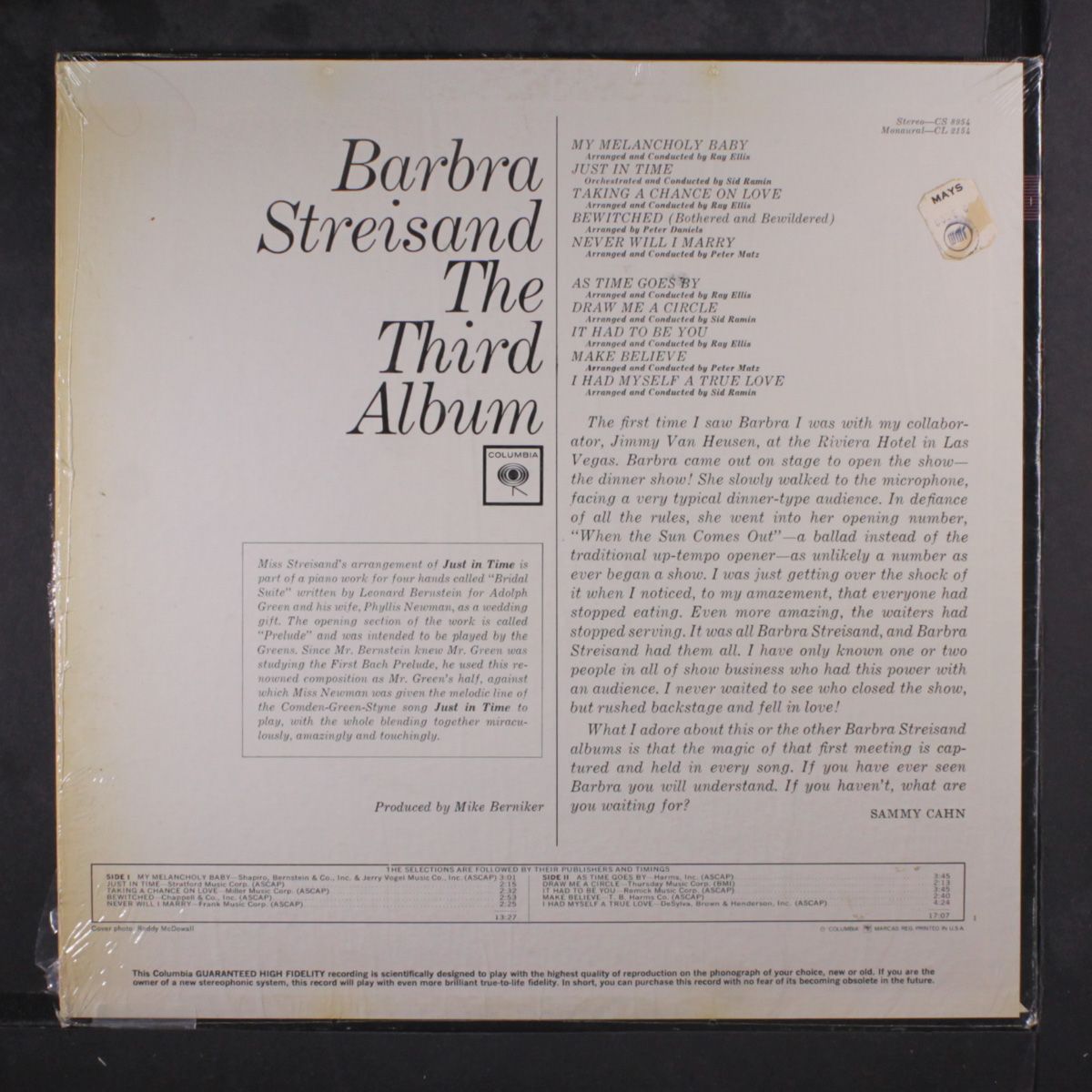 the third album by BARBRA STREISAND