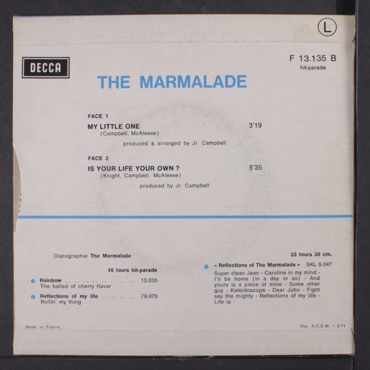 my little one / is your life your own by MARMALADE