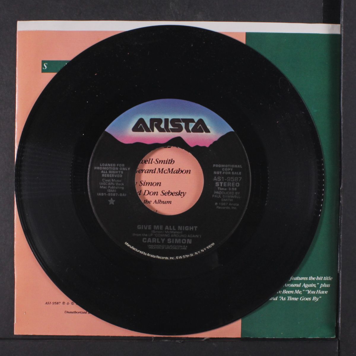 give me all night / sleight of hand by CARLY SIMON