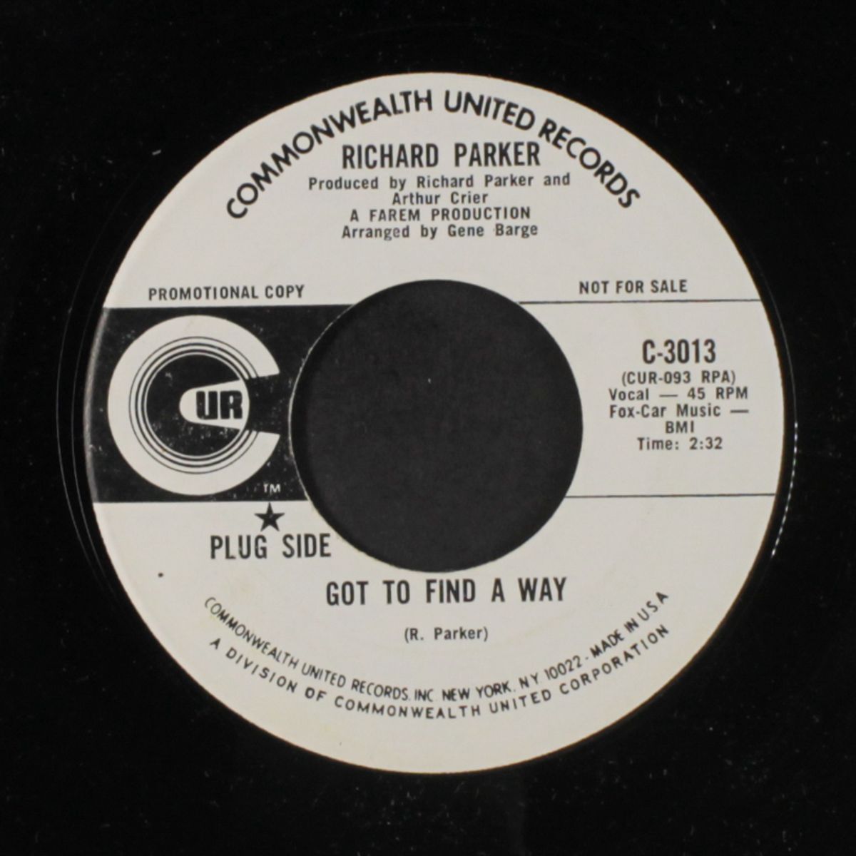 got to find a way / you're all i need by RICHARD PARKER