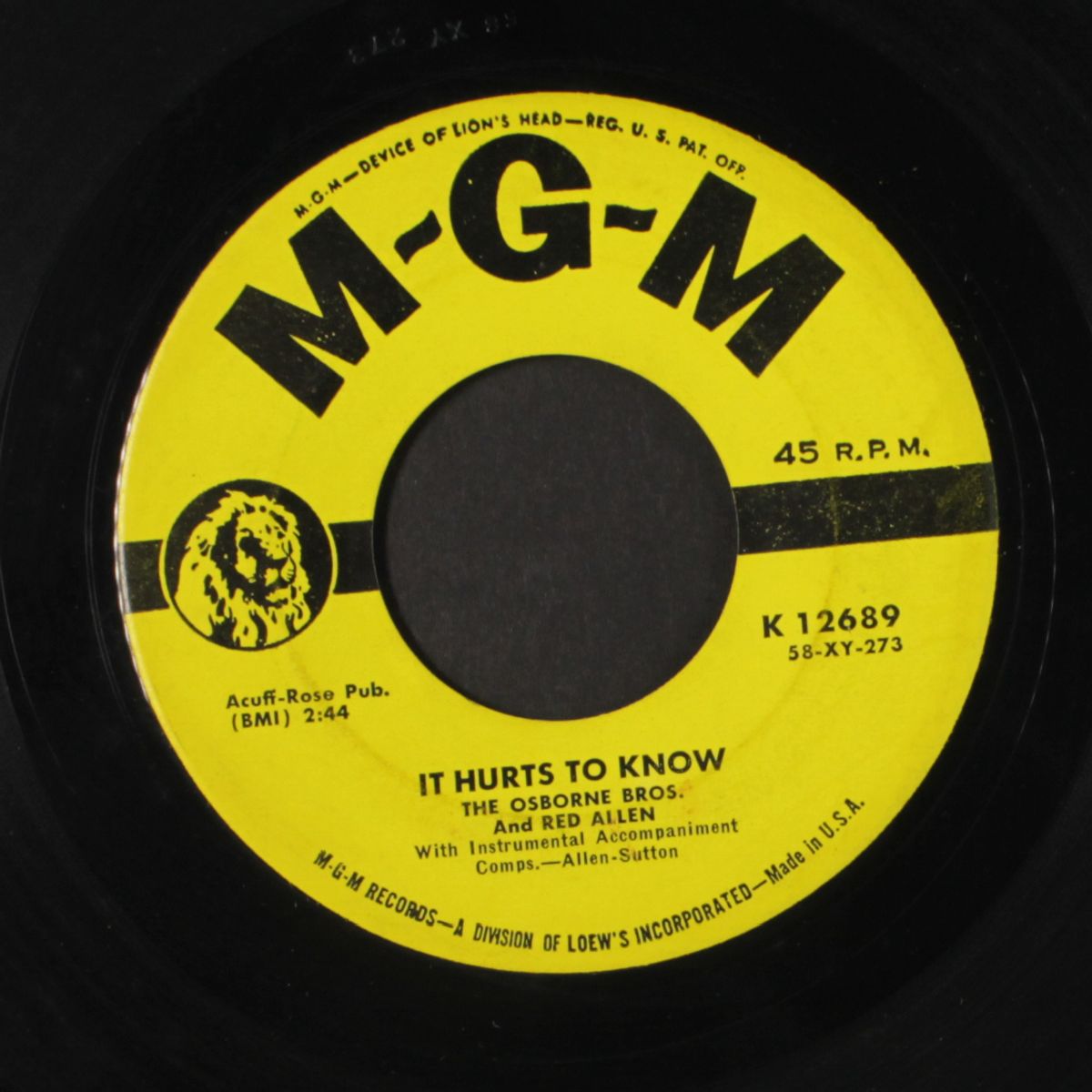love pains / it hurts to know by OSBORNE BROTHERS & RED ALLEN