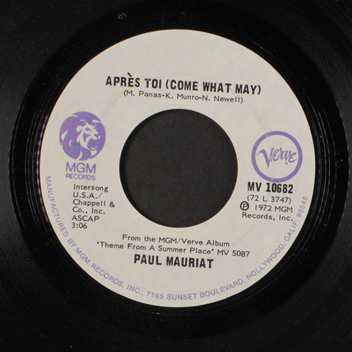 theme from "a summer place" / apres toi by PAUL MAURIAT