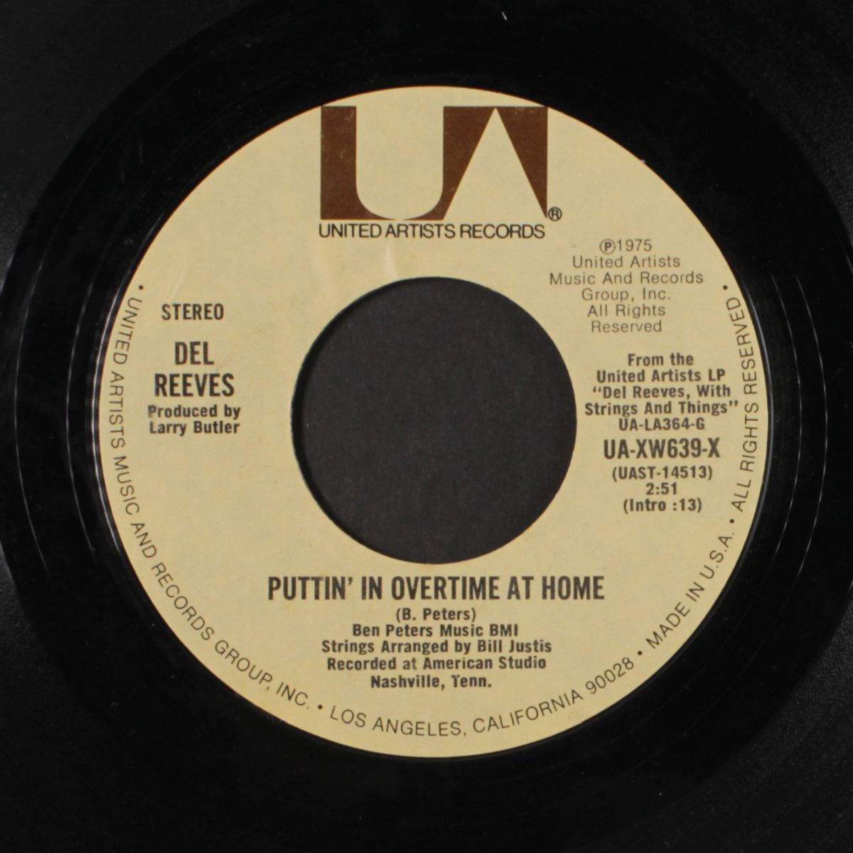 puttin' in overtime at home by DEL REEVES