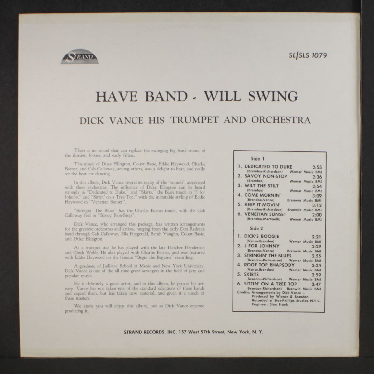 have band - will swing! by DICK VANCE