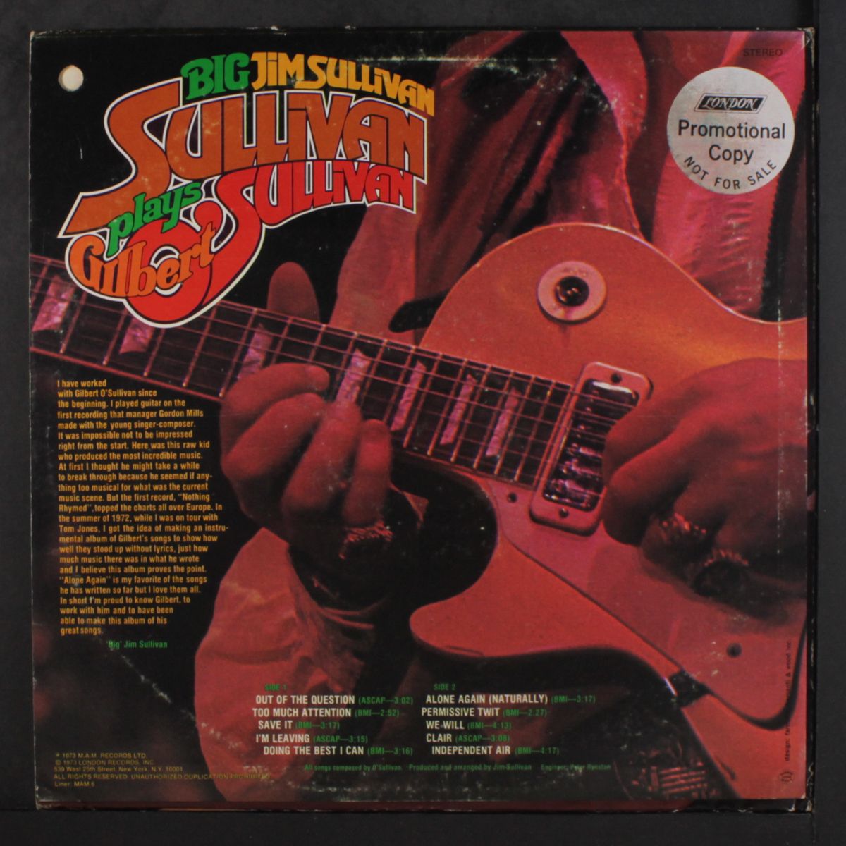 sullivan plays gilbert o'sullivan by JIM SULLIVAN
