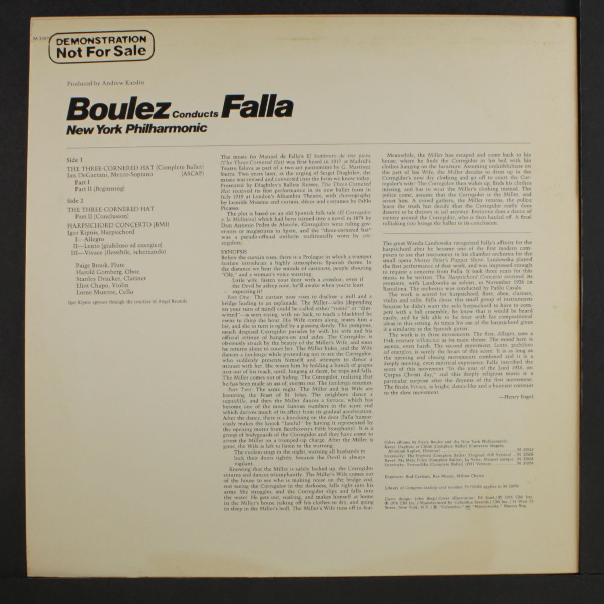 falla: the three-cornered hat by PIERRE BOULEZ