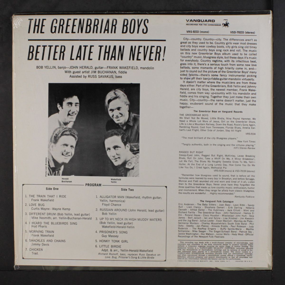 better late than never by GREENBRIAR BOYS