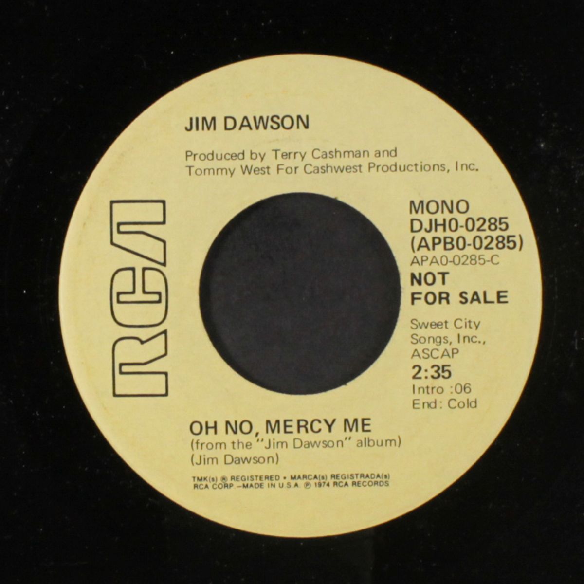 oh no, mercy me / mono by JIM DAWSON