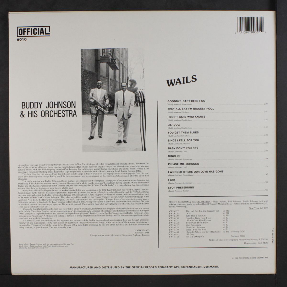 wails by BUDDY JOHNSON