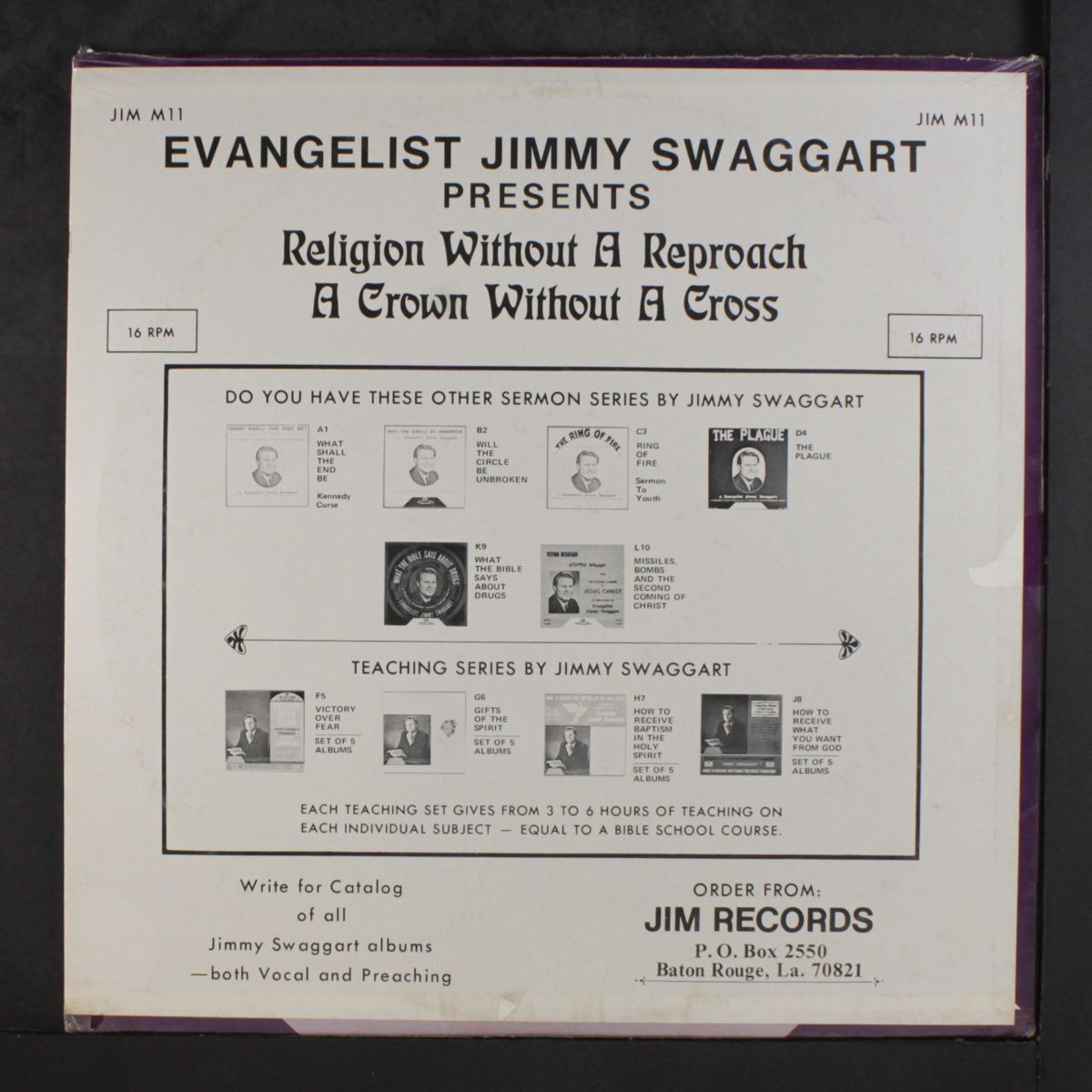 religion without a reproach by JIMMY SWAGGART