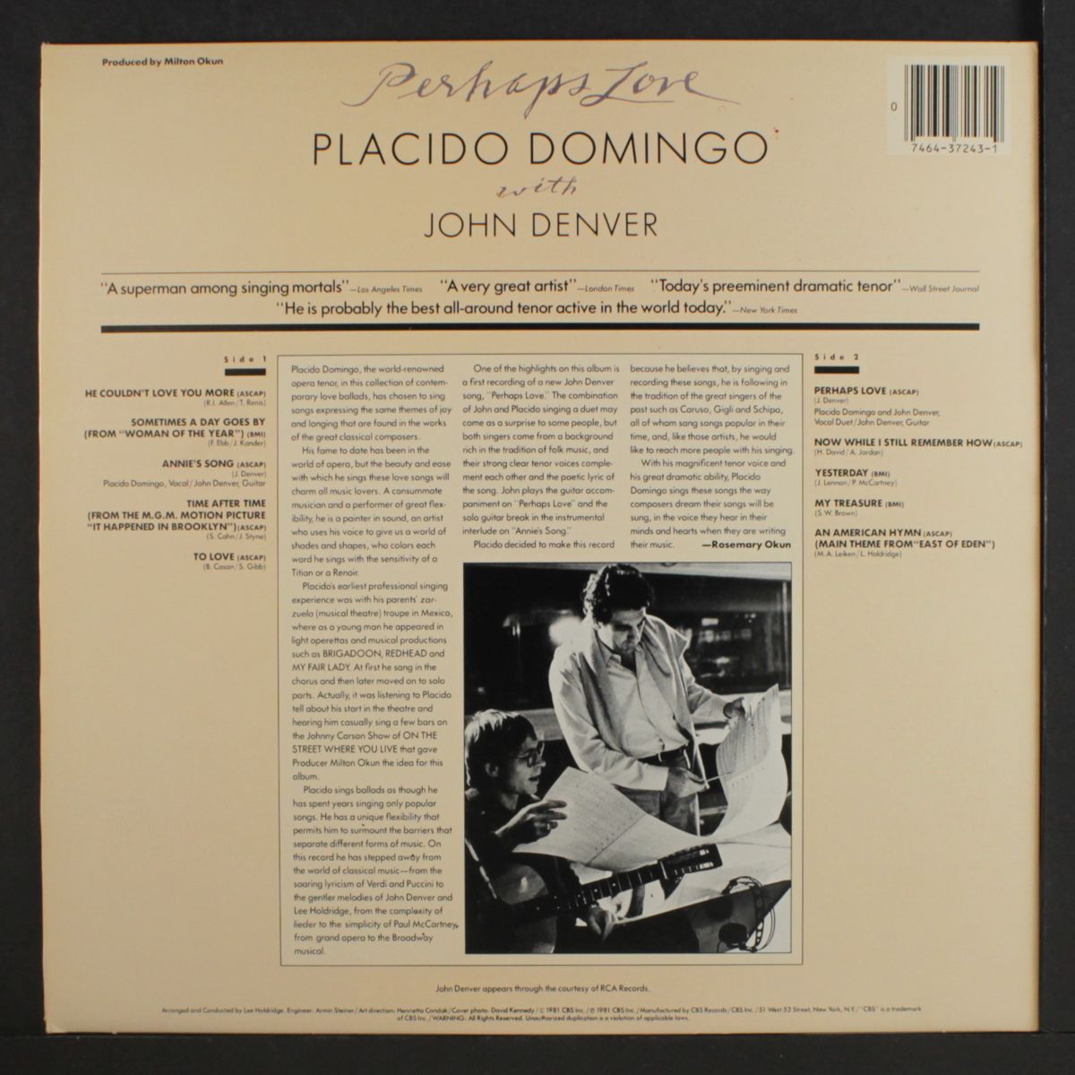 perhaps love by PLACIDO DOMINGO W/ JOHN DENVER
