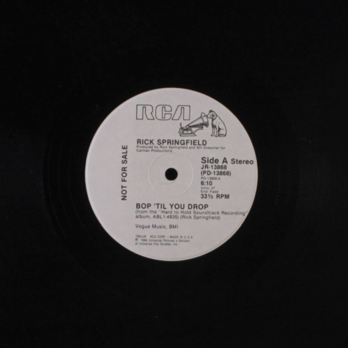 bop til you drop by RICK SPRINGFIELD
