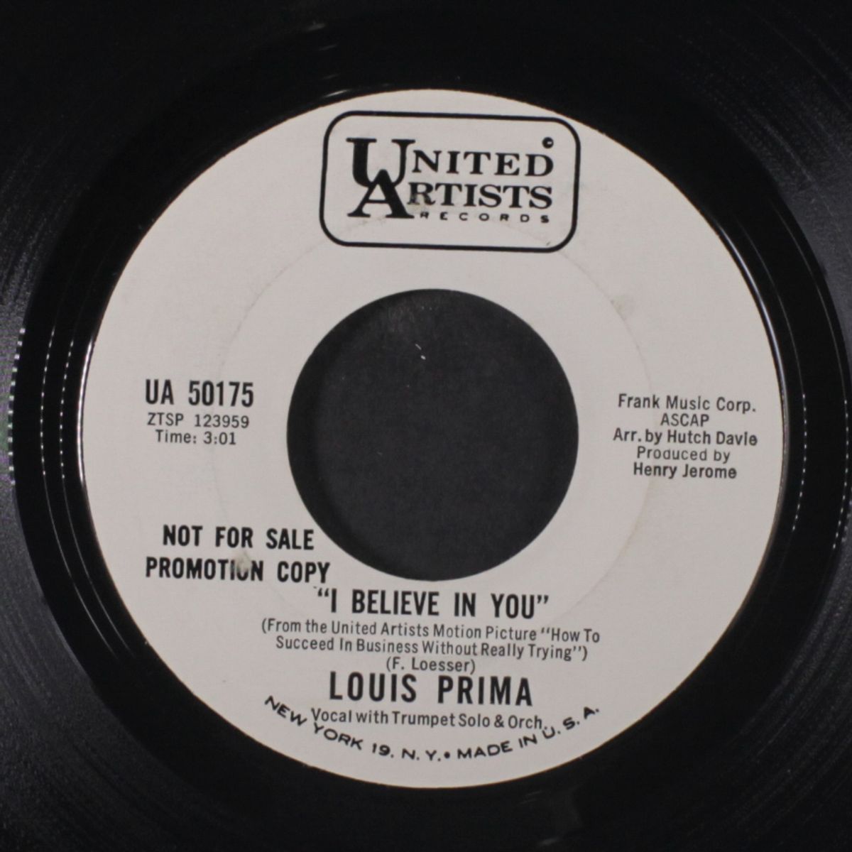 illya darling / i believe in you by LOUIS PRIMA