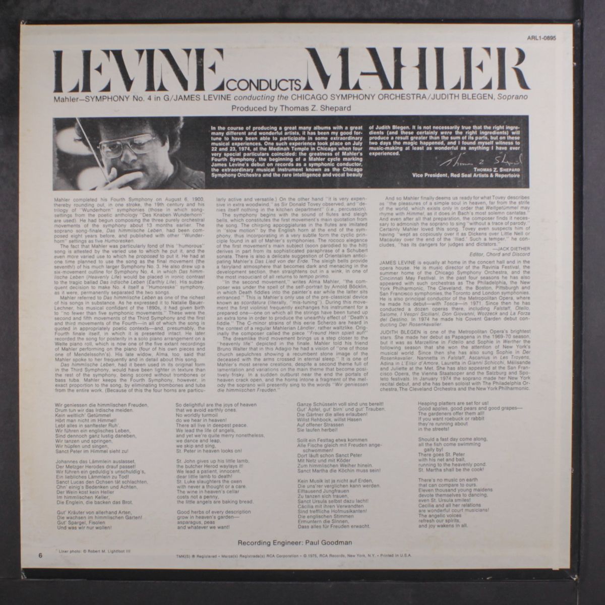 mahler: symphony no. 4 by JAMES LEVINE