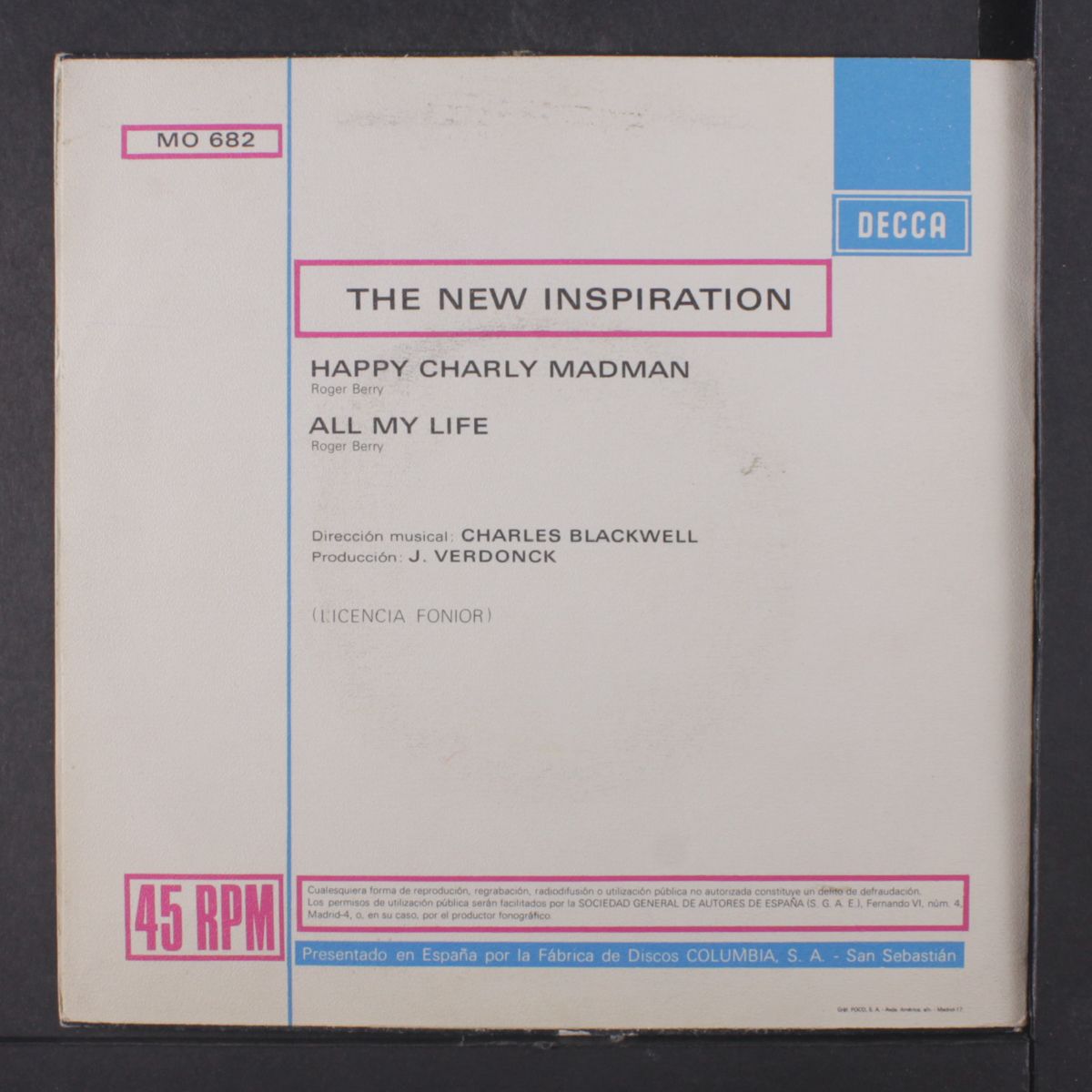 all my life / happy charly man by NEW INSPIRATION