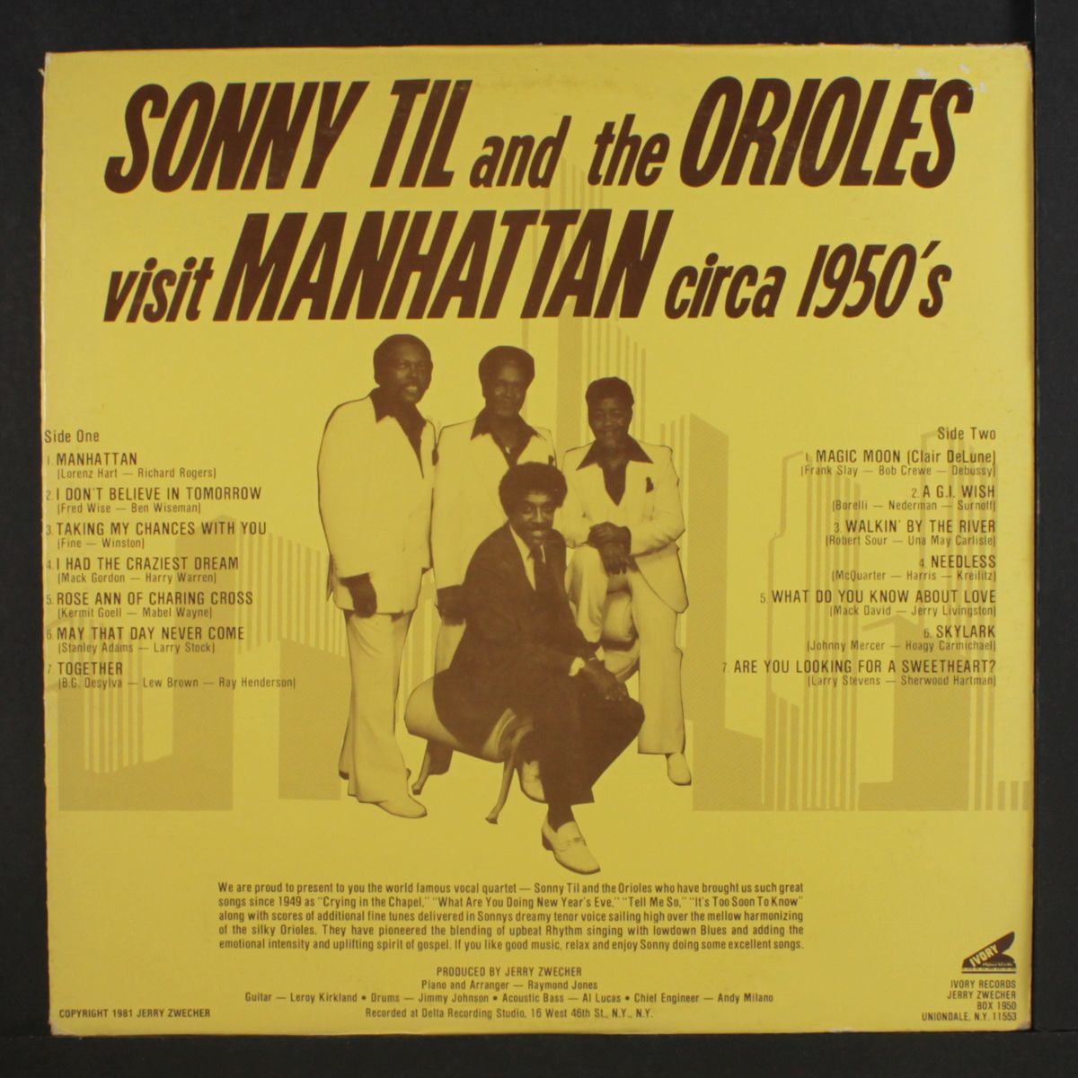 visit manhattan circa 1950's by SONNY TIL & ORIOLES