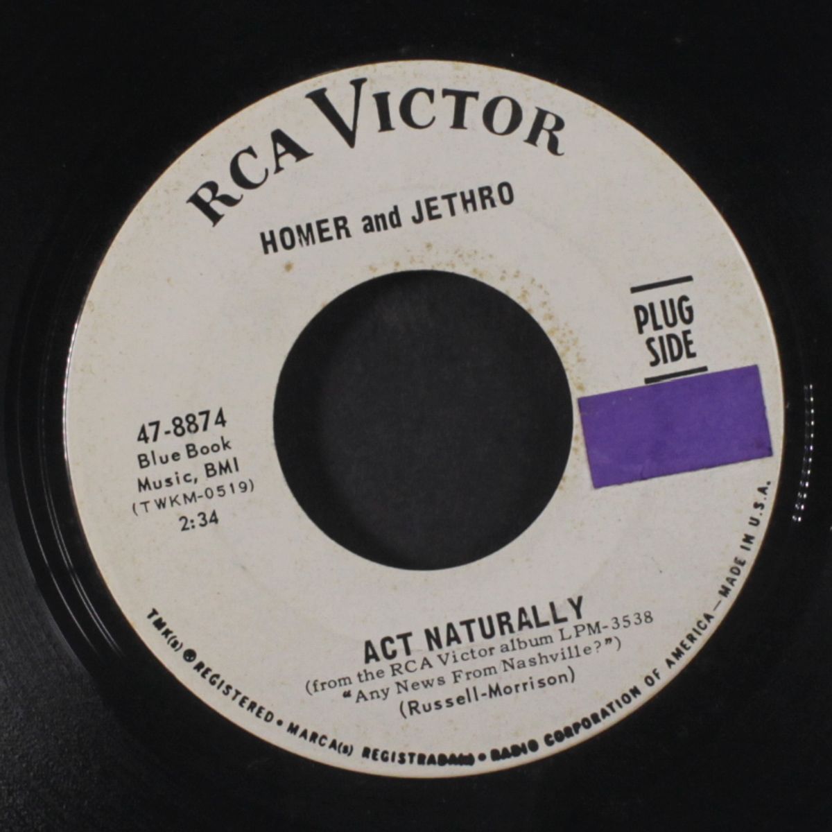 act naturally / finished musicians by HOMER & JETHRO