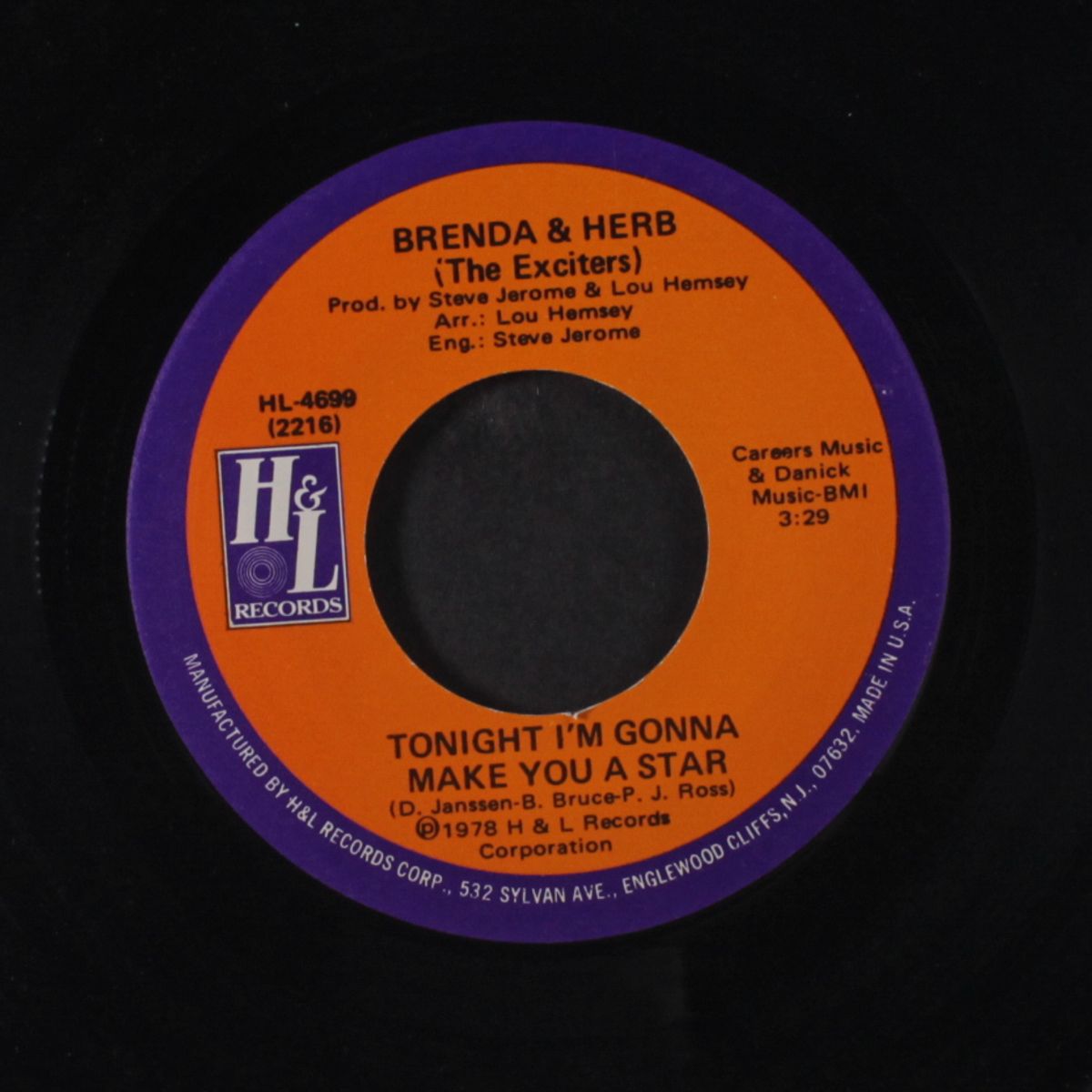 tonight i'm gonna make you a star / sweet dreamer by BRENDA & HERB