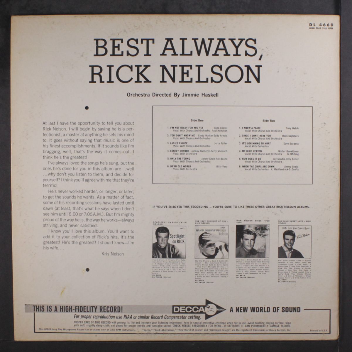 best always by RICK NELSON