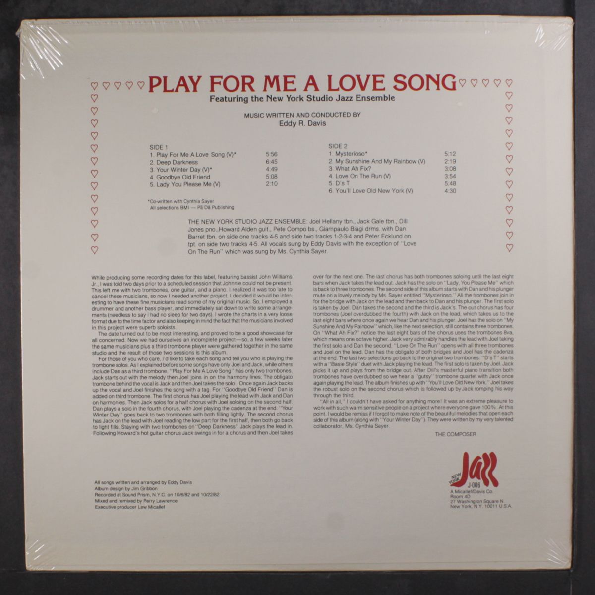 play for me a love song by EDDY DAVIS
