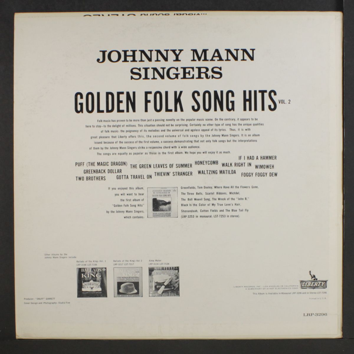 golden folk song hits, vol. 2 by JOHNNIE MANN SINGERS