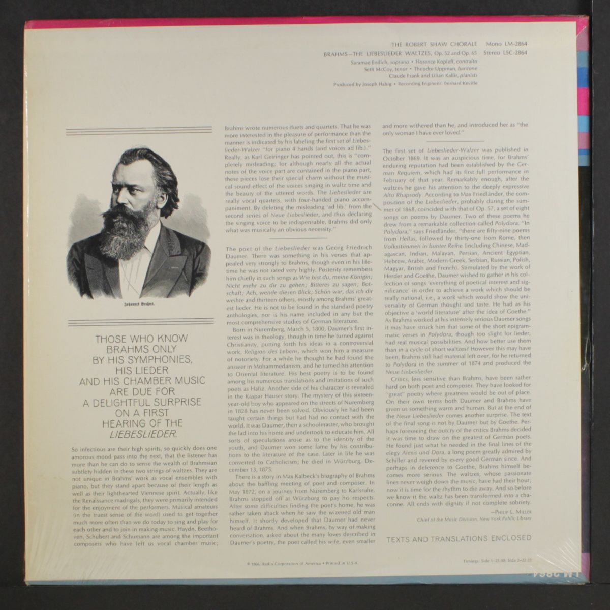 brahms: the liebeslieder waltzes by ROBERT SHAW CHORALE