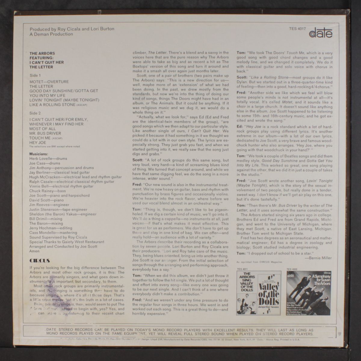 i can't quit her / the letter by ARBORS