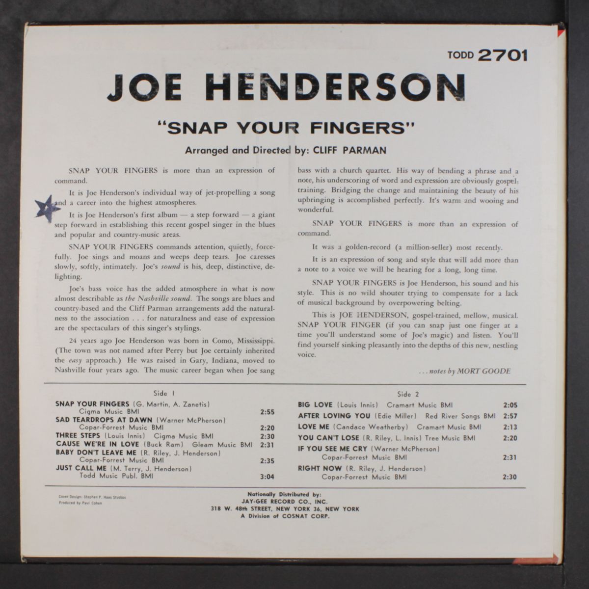 snap your fingers by JOE HENDERSON