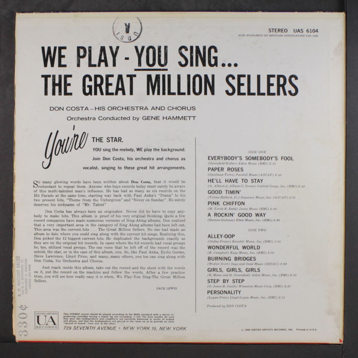 we play you sing... great million sellers by DON COSTA