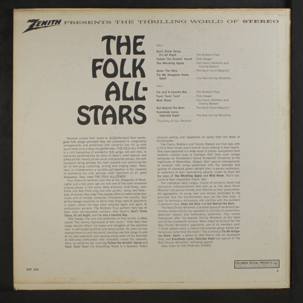 zenith presents the folk all stars by VARIOUS
