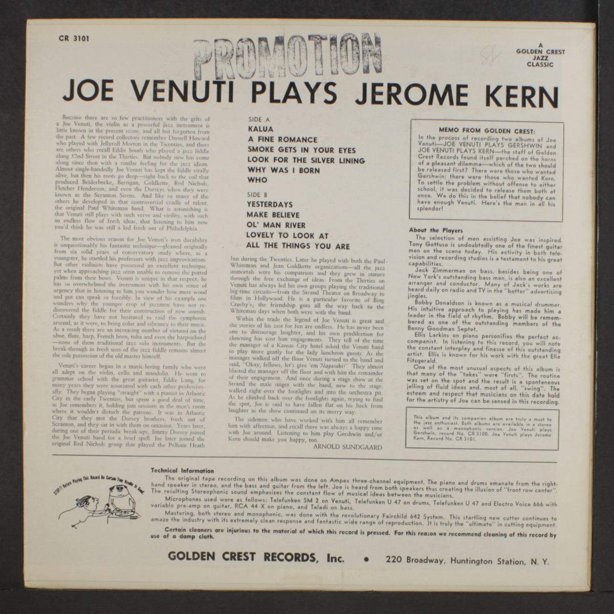 plays jerome kern by JOE VENUTI