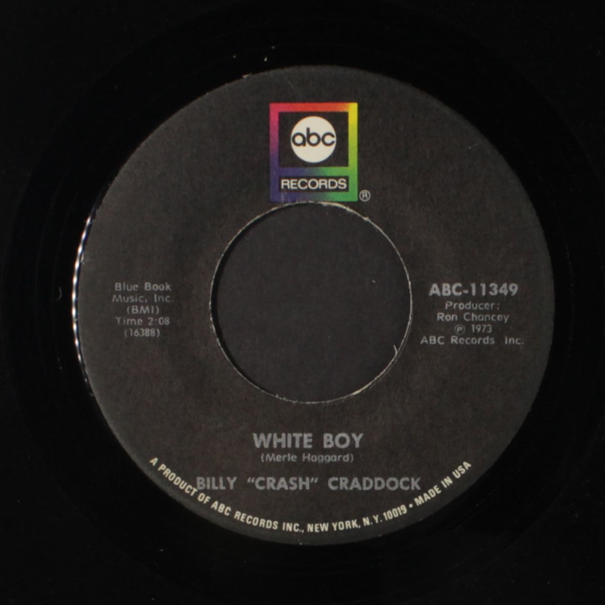 don't be angry / white boy by BILLY "CRASH" CRADDOCK