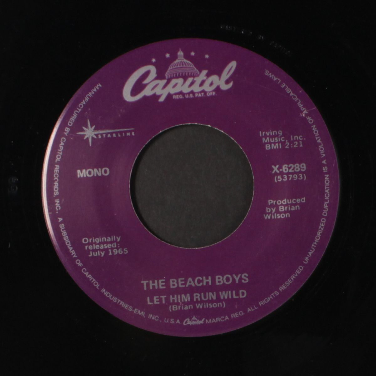 california girls / let him run wild by BEACH BOYS