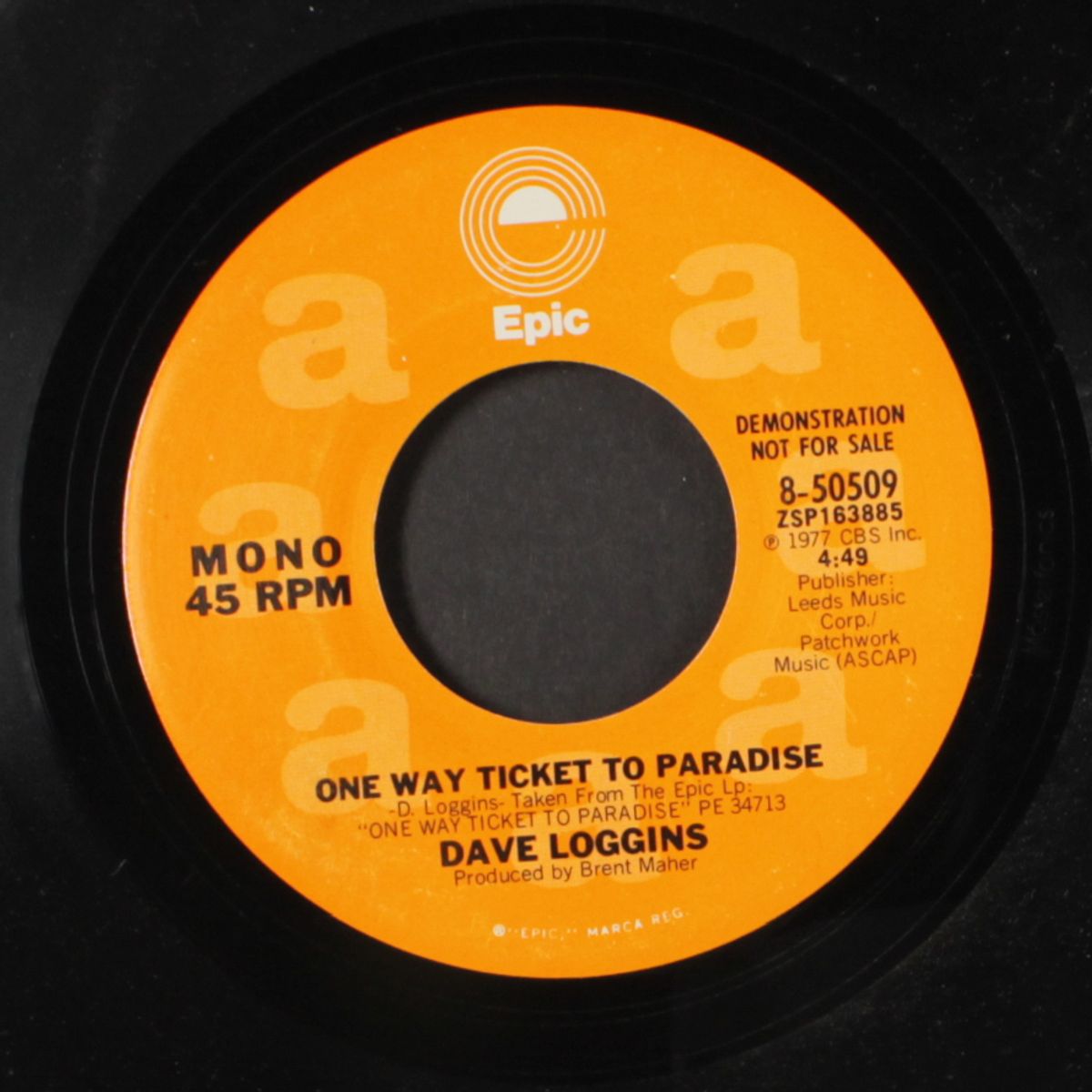 one way ticket to paradise / mono by DAVE LOGGINS
