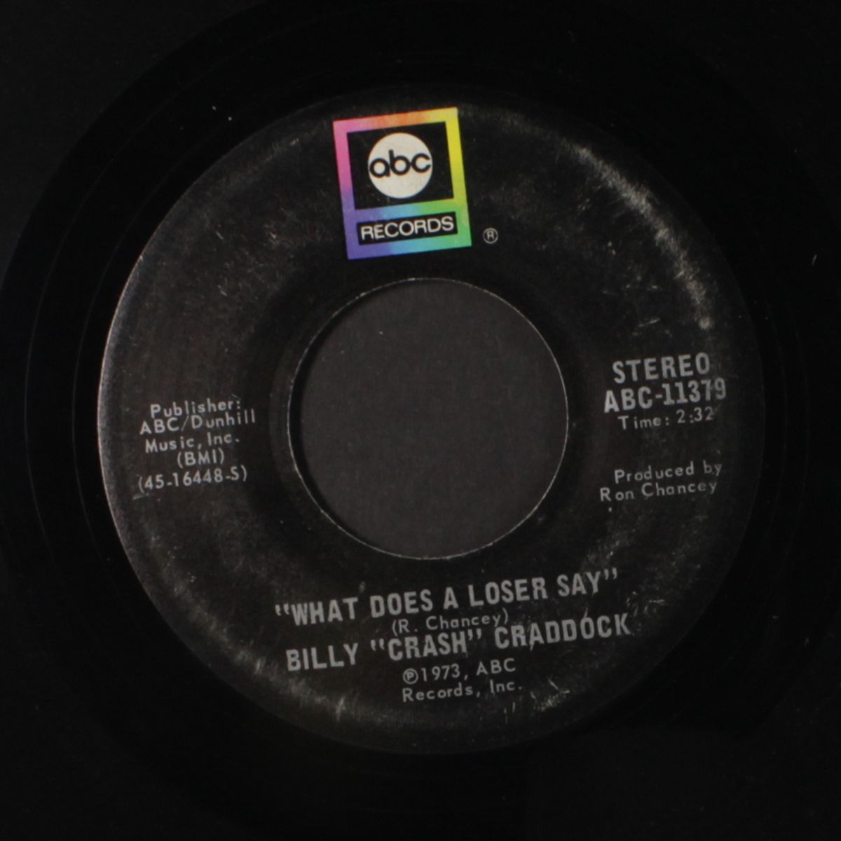 what does a loser say / 'till the water stops runnin' by BILLY "CRASH" CRADDOCK