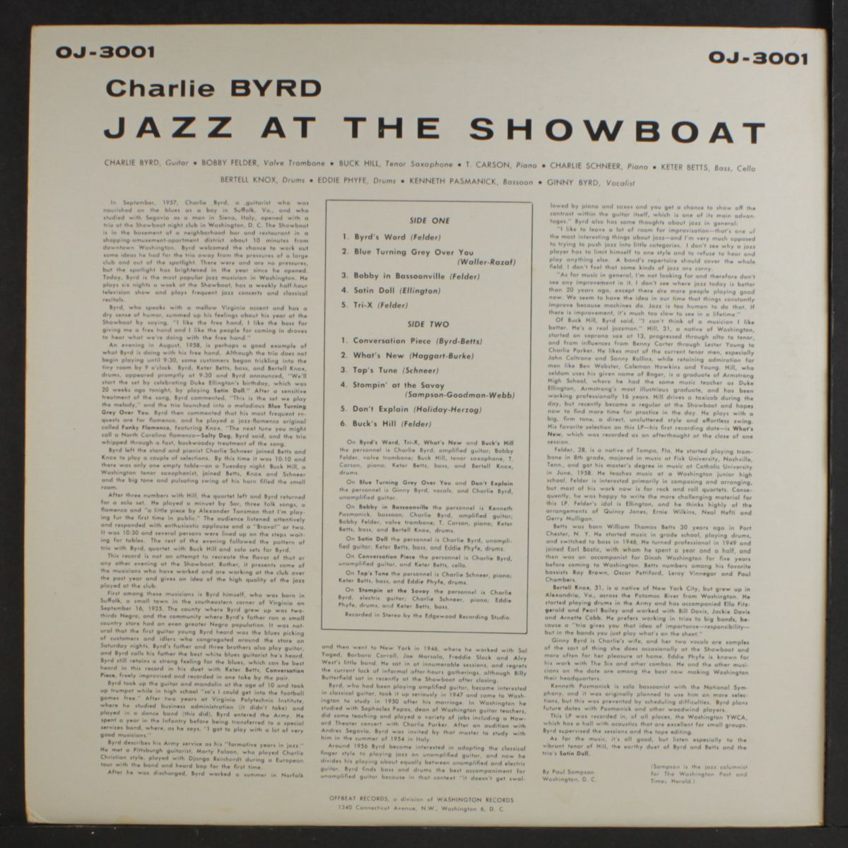 jazz at the showboat by CHARLIE BYRD